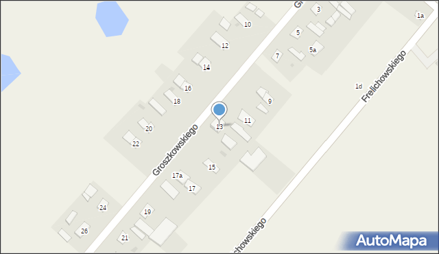 Warszewice, Groszkowskiego, ks. inf., 13, mapa Warszewice