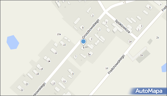 Warszewice, Groszkowskiego, ks. inf., 5, mapa Warszewice