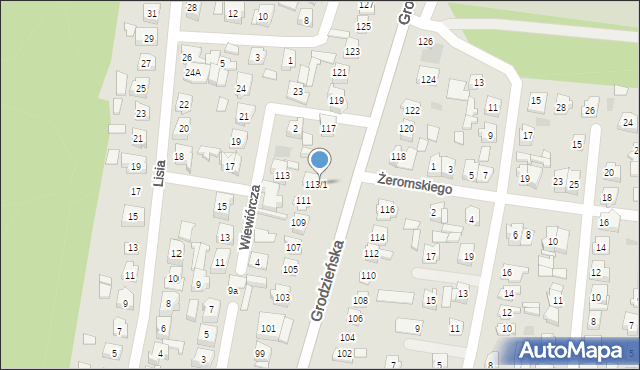 Wasilków, Grodzieńska, 113A/1, mapa Wasilków