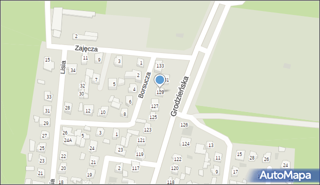 Wasilków, Grodzieńska, 129, mapa Wasilków