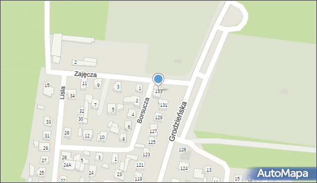 Wasilków, Grodzieńska, 133, mapa Wasilków