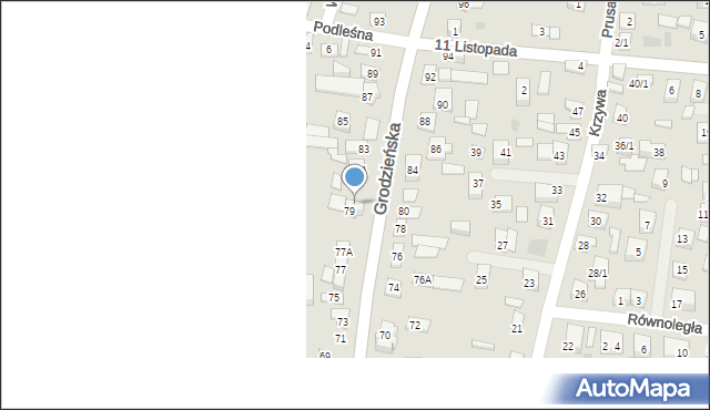 Wasilków, Grodzieńska, 79/1, mapa Wasilków