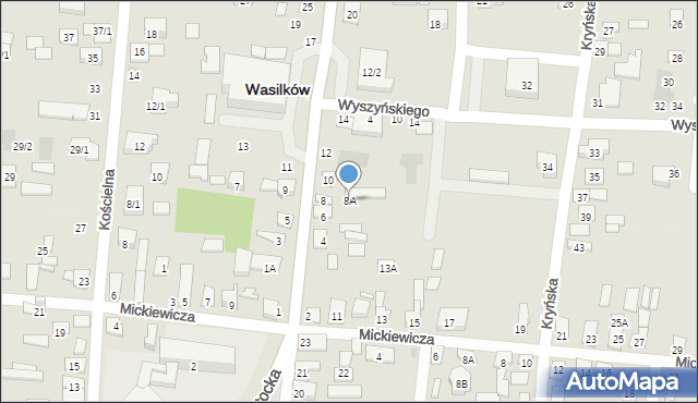 Wasilków, Grodzieńska, 8A, mapa Wasilków