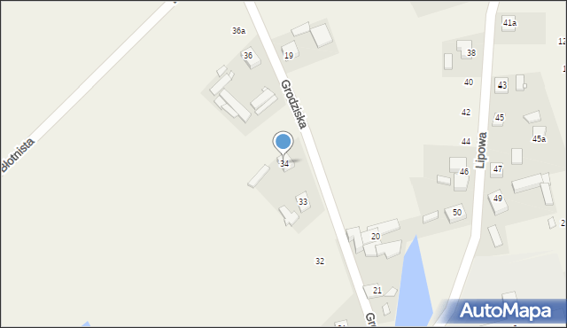 Wąsowo, Grodziska, 34, mapa Wąsowo