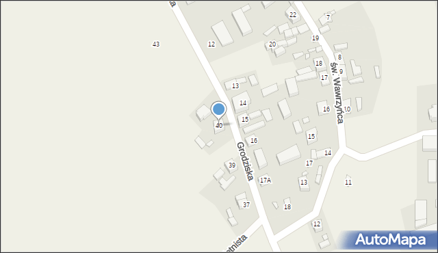 Wąsowo, Grodziska, 40, mapa Wąsowo