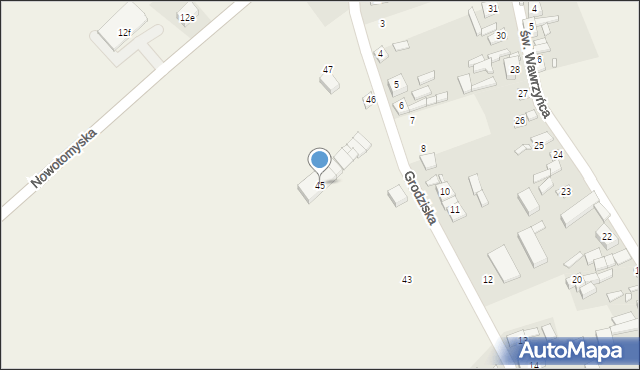 Wąsowo, Grodziska, 45, mapa Wąsowo