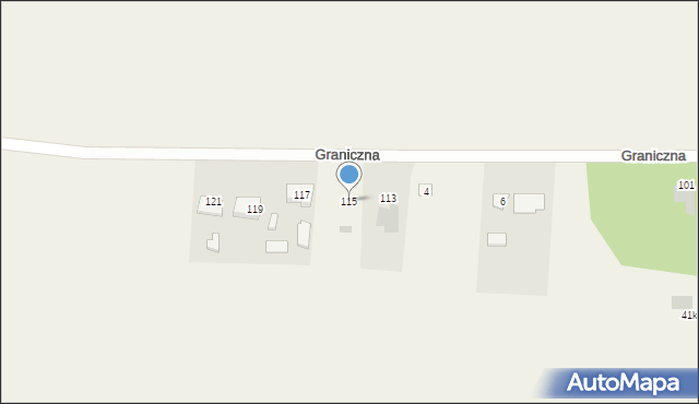 Wąsy-Kolonia, Graniczna, 115, mapa Wąsy-Kolonia