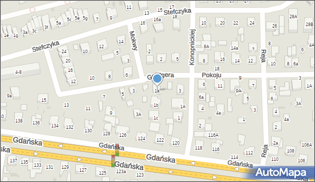 Wejherowo, Grottgera Artura, 1a, mapa Wejherowo