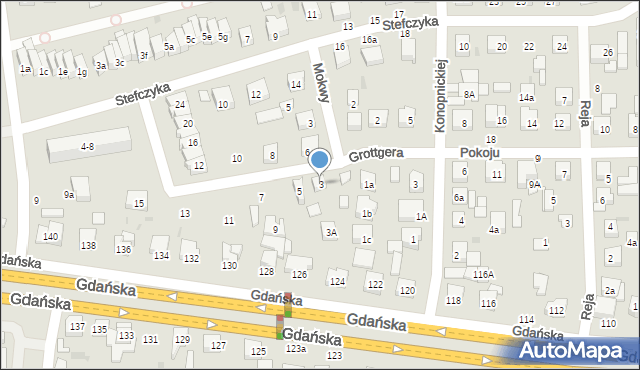 Wejherowo, Grottgera Artura, 3, mapa Wejherowo