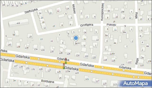 Wejherowo, Grottgera Artura, 3A, mapa Wejherowo