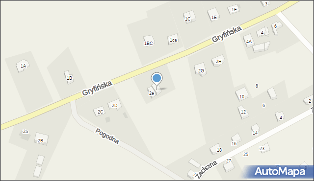 Wełtyń, Gryfińska, 2f, mapa Wełtyń