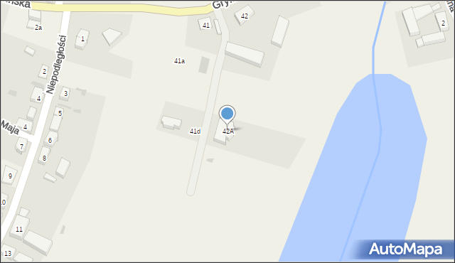 Wełtyń, Gryfińska, 42A, mapa Wełtyń