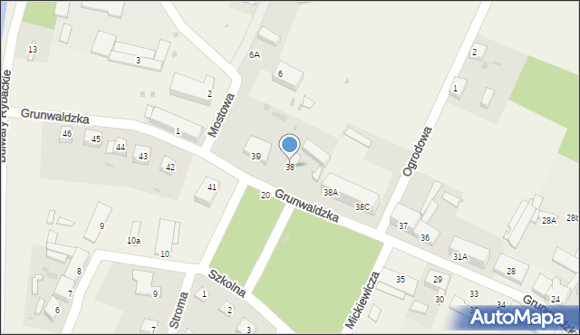 Widuchowa, Grunwaldzka, 38, mapa Widuchowa