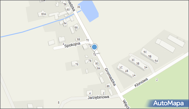 Więckowice, Gromadzka, 74, mapa Więckowice