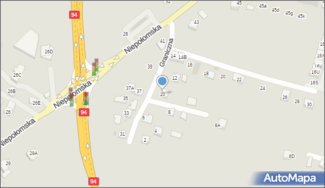 Wieliczka, Graniczna, 10, mapa Wieliczka