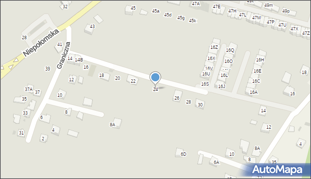 Wieliczka, Graniczna, 24, mapa Wieliczka