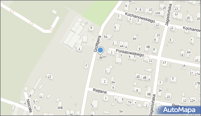 Wieliczka, Grottgera Artura, 3A, mapa Wieliczka