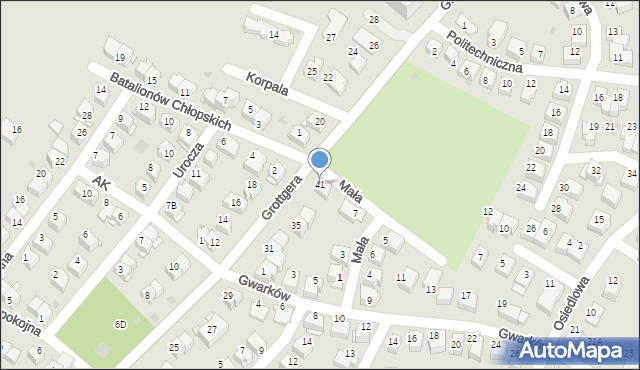 Wieliczka, Grottgera Artura, 41, mapa Wieliczka