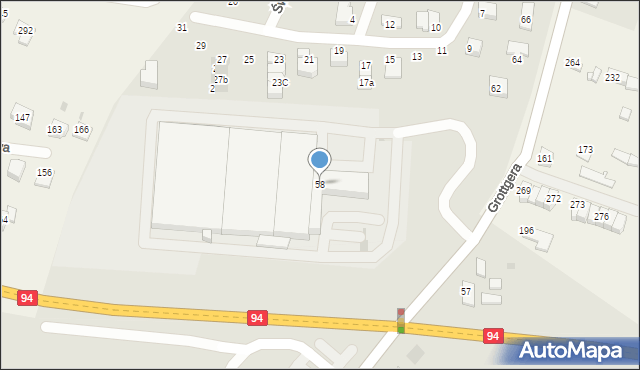 Wieliczka, Grottgera Artura, 58, mapa Wieliczka