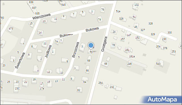 Wieliczka, Grottgera Artura, 70, mapa Wieliczka