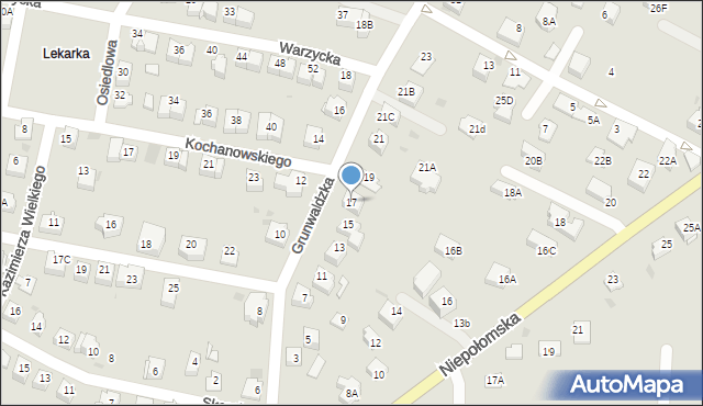 Wieliczka, Grunwaldzka, 17, mapa Wieliczka