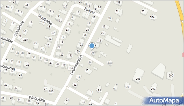 Wieliczka, Grunwaldzka, 39, mapa Wieliczka