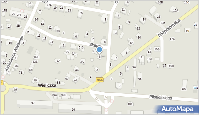 Wieliczka, Grunwaldzka, 4, mapa Wieliczka