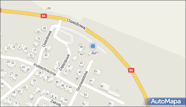 Wieliczka, Grunwaldzka, 46a, mapa Wieliczka