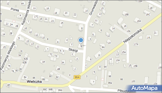 Wieliczka, Grunwaldzka, 6, mapa Wieliczka