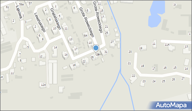 Wieluń, Grabińskiego, mjr., 28, mapa Wieluń