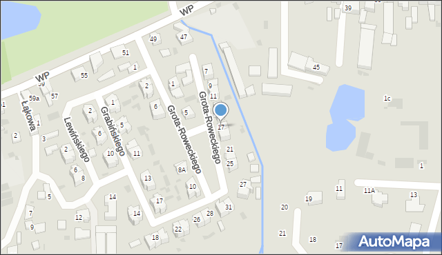 Wieluń, Grota-Roweckiego Stefana, gen., 17, mapa Wieluń