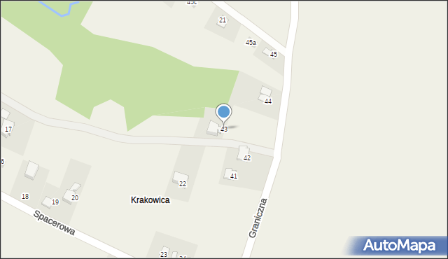 Wieprz, Graniczna, 43, mapa Wieprz