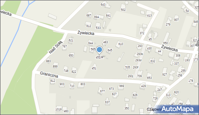Wieprz, Graniczna, 451/A, mapa Wieprz