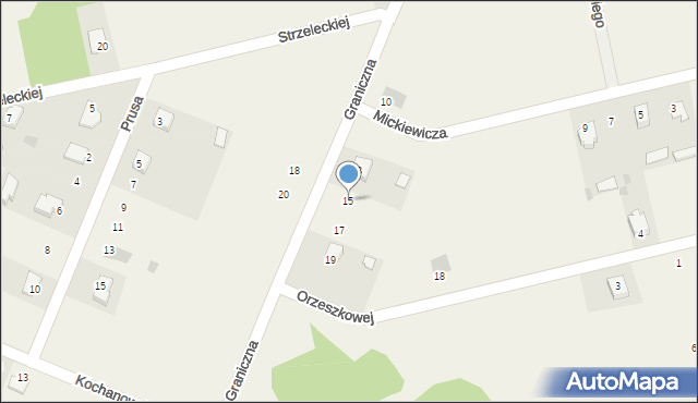 Wojcieszków, Graniczna, 15, mapa Wojcieszków