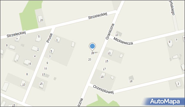 Wojcieszków, Graniczna, 18, mapa Wojcieszków