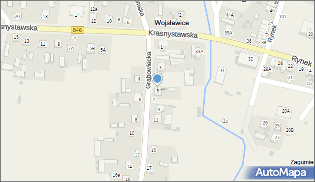 Wojsławice, Grabowiecka, 5, mapa Wojsławice