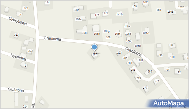 Wola Zachariaszowska, Graniczna, 297, mapa Wola Zachariaszowska