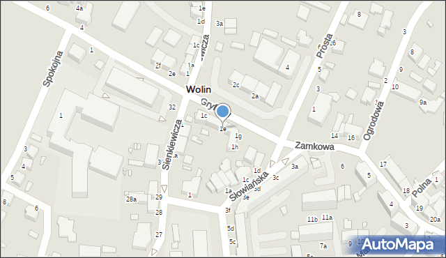 Wolin, Gryfitów, 1e, mapa Wolin