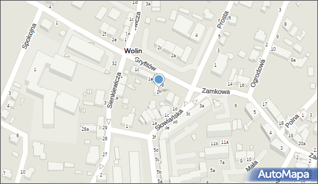 Wolin, Gryfitów, 1h, mapa Wolin