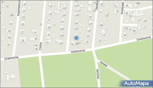 Wołomin, Graniczna, 15, mapa Wołomin