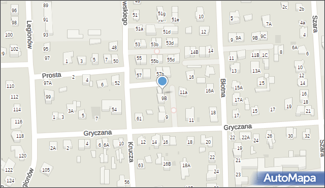 Wołomin, Gryczana, 9C, mapa Wołomin