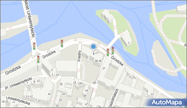 Wrocław, Grodzka, 9, mapa Wrocławia