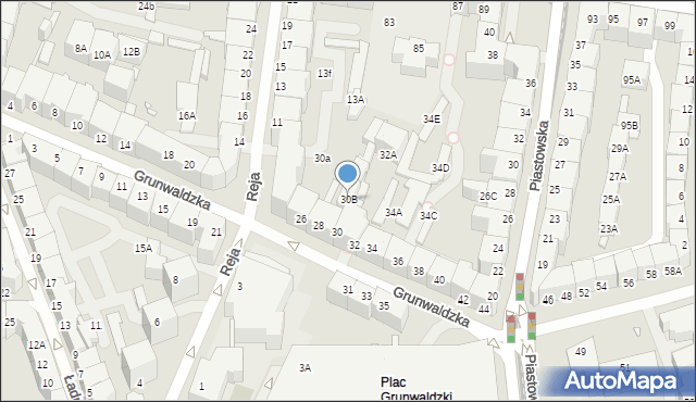 Wrocław, Grunwaldzka, 30B, mapa Wrocławia