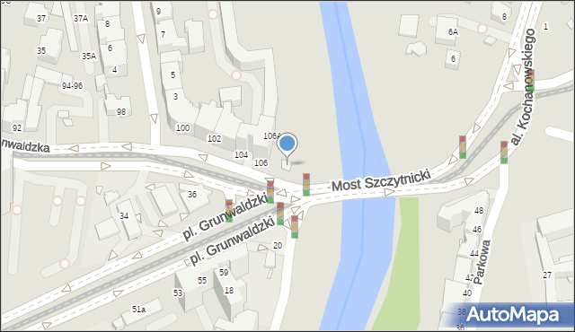 Wrocław, Grunwaldzka, 108, mapa Wrocławia