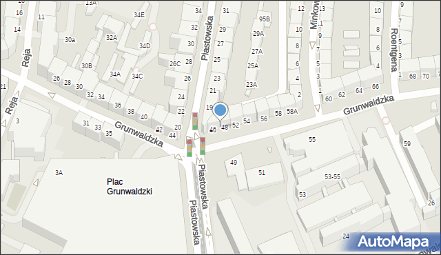 Wrocław, Grunwaldzka, 50, mapa Wrocławia