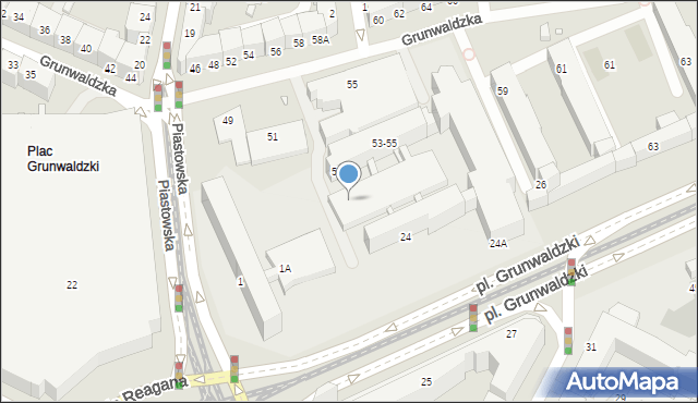 Wrocław, Grunwaldzka, 53a, mapa Wrocławia