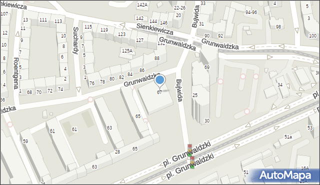 Wrocław, Grunwaldzka, 67, mapa Wrocławia