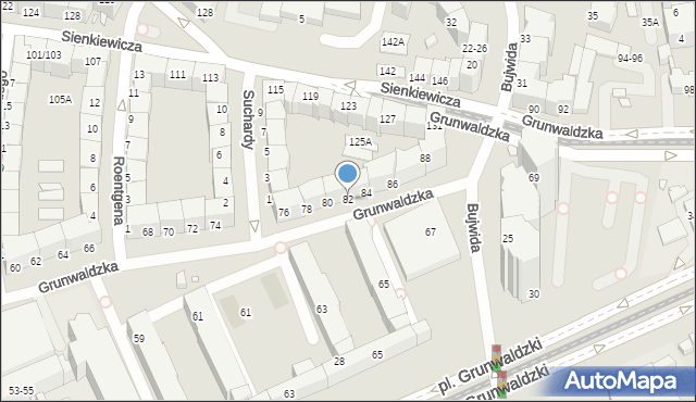 Wrocław, Grunwaldzka, 82, mapa Wrocławia