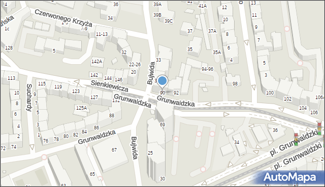 Wrocław, Grunwaldzka, 90, mapa Wrocławia