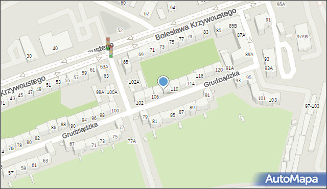 Wrocław, Grudziądzka, 108, mapa Wrocławia